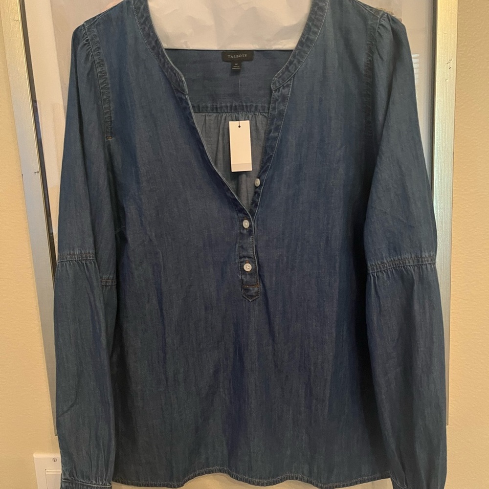 Talbots Blue Denim Blouse